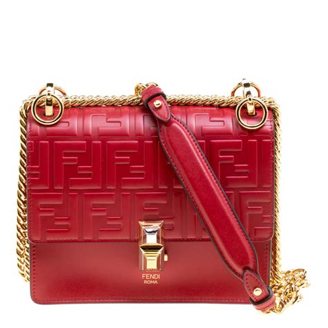 fendi red leather mini bag|fendi leather tote bag.